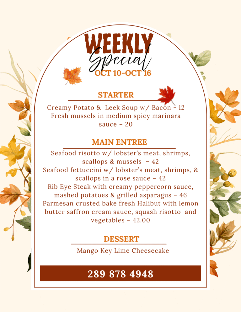 Cream and White Pastel Leaves Fall Menu