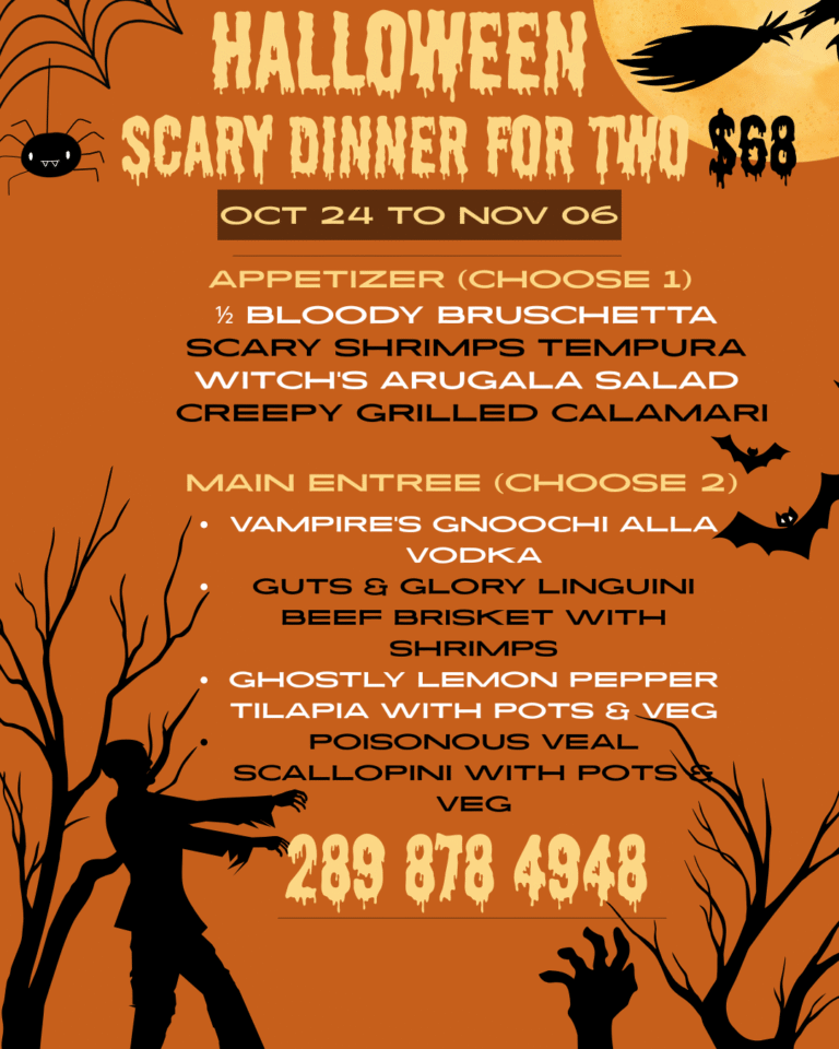 Orange and Black Spooky Halloween Dinner Party Instagram Post