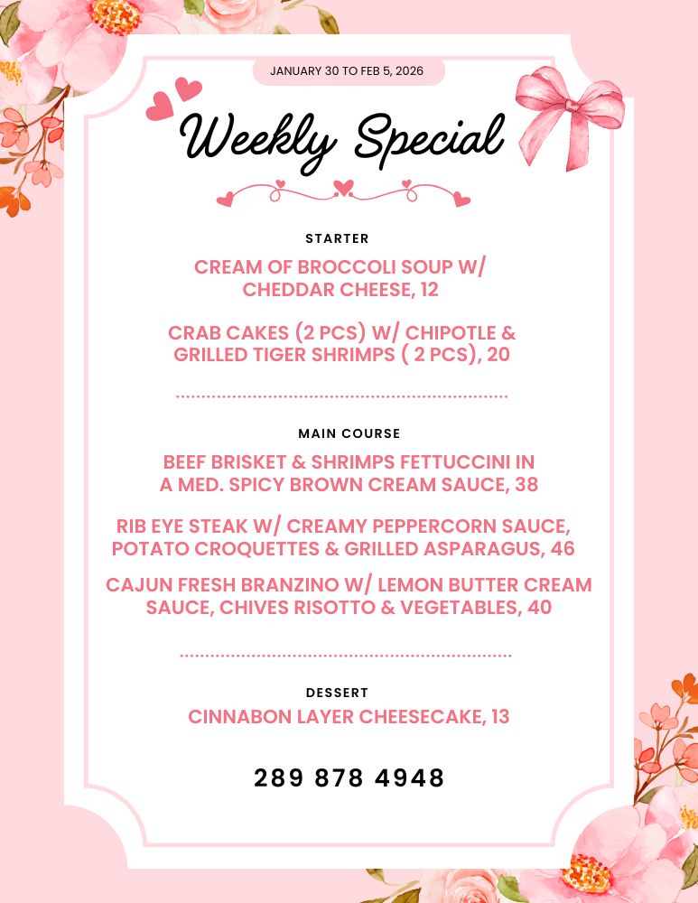 Dinner Special Jan 30 feb 5