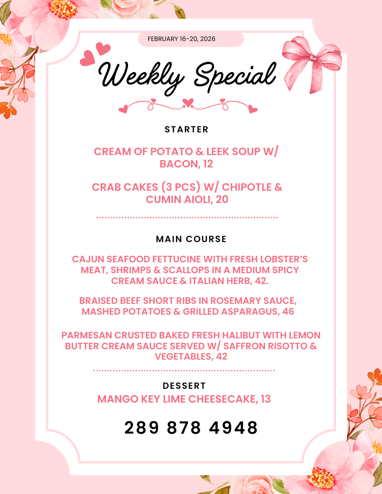 DINNER SPECIAL FEB 16-20