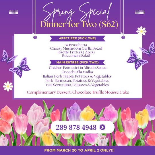 Dinner for Two Spring Specials